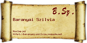 Baranyai Szilvia névjegykártya