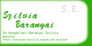 szilvia baranyai business card